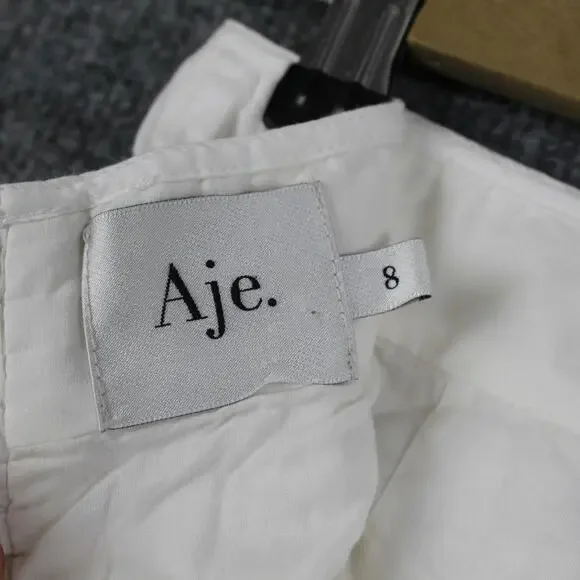 Aje Skirt 8 Reine Shirred Ruffle Mini White Pleated Boho Coquette Fairy Girly - Picture 7 of 10